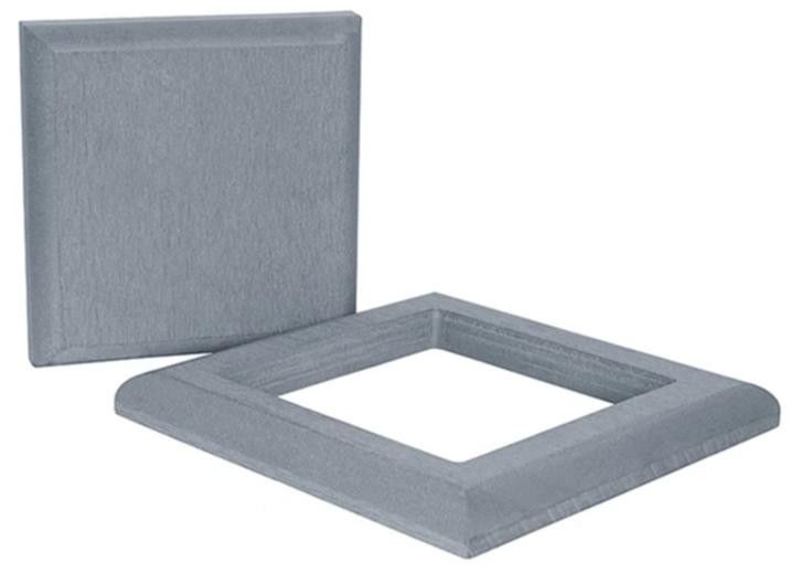 Комплект крышка и юбка ДПК для столба Polivan DENPASAR серого цвета купить в Владивостоке