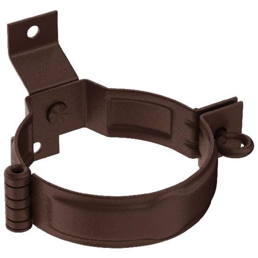 Декоративный хомут для труб под дерево с крепежом, Aquasystem, RAL 8017 Коричневый матовый 125/90 купить в Владивостоке