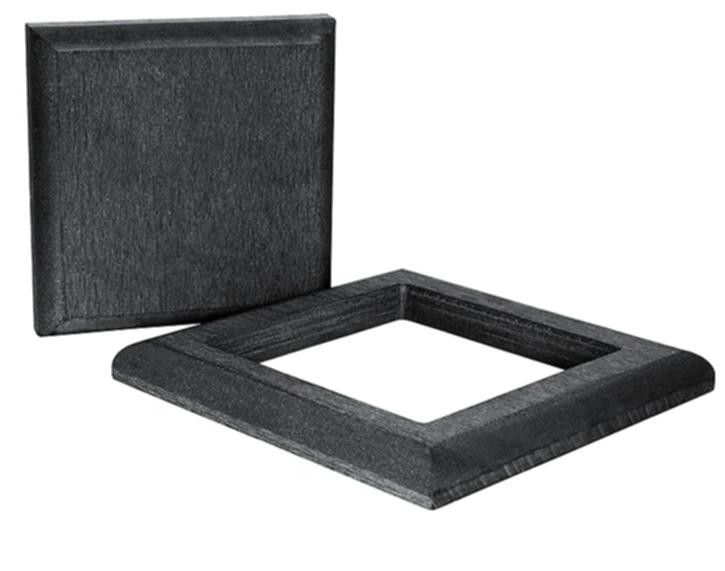 Комплект крышки и юбки из ДПК для столба Polivan DENPASAR черного цвета. купить в Владивостоке