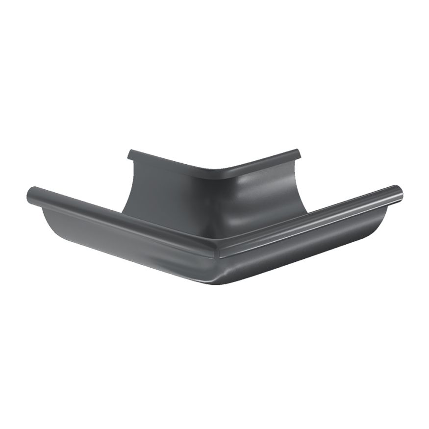 Угол желоба наружный Aquasystem, PU MATT, RAL 7024 Тёмно-серый 125/90 купить в Владивостоке