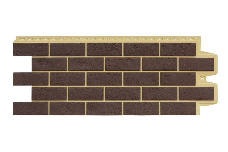 Фасадная панель Grand Line, Состаренный кирпич Design Plus, Каштан (Песочный шов) купить в Владивостоке