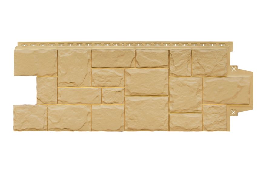 Фасадные панели Grand Line, Крупный камень Classic, Песочный купить в Владивостоке