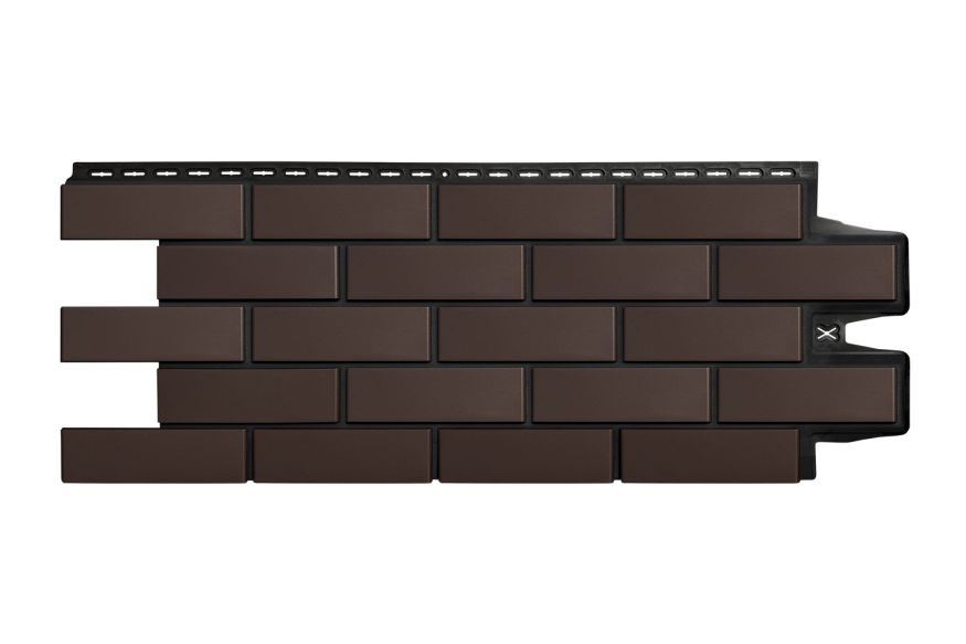 Фасадные панели Grand Line, Клинкерный кирпич Design, Шоколадный, шов RAL 9005  купить в Владивостоке