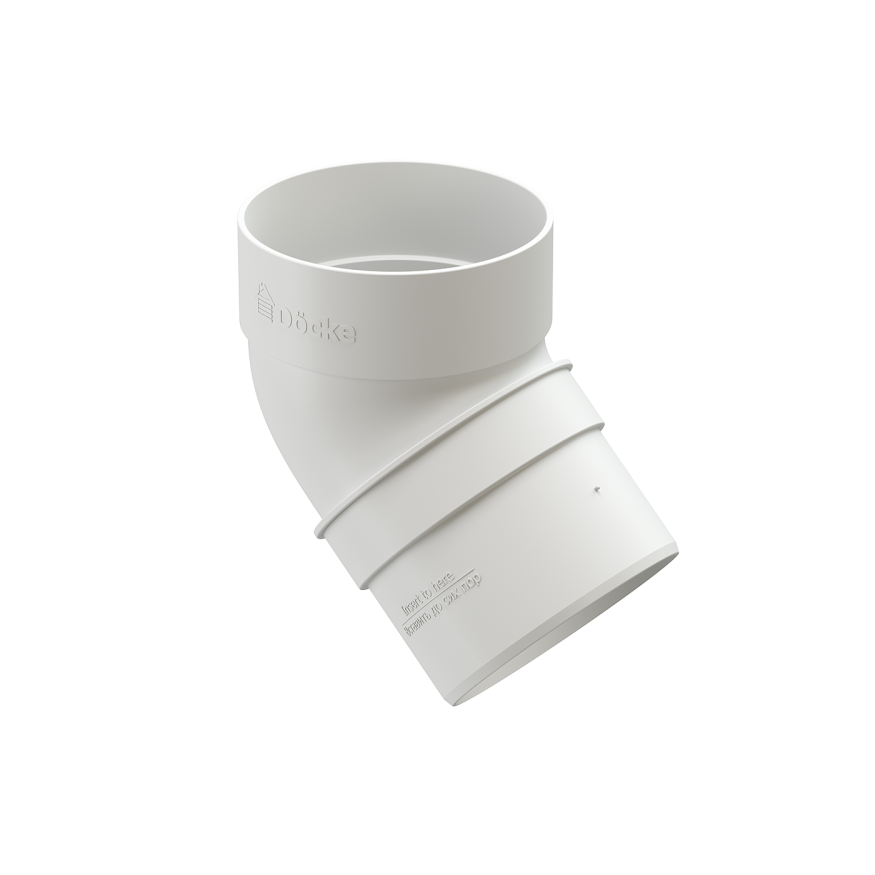 Колено водостока 45˚ Docke Standard, белое купить в Владивостоке