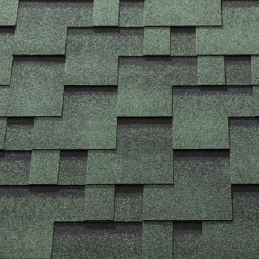 Гибкая черепица KATEPAL ROCKY цвет зелёный-тайга. купить в Владивостоке