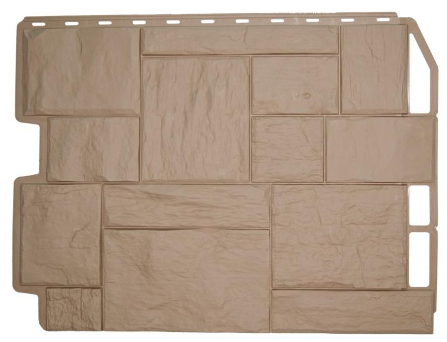 Фасадная панель Фасайдинг Дачный Туф 3D Бежевый  купить в Владивостоке
