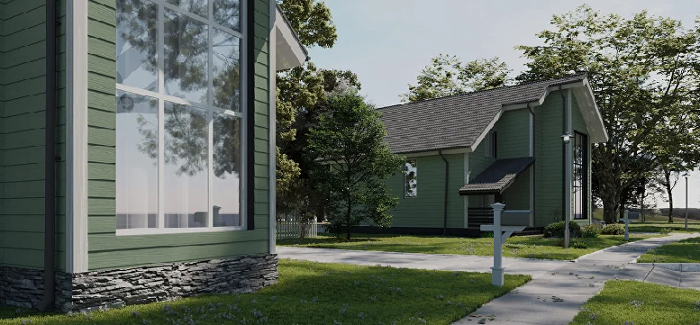 Фиброцементный сайдинг Фибростар Click КС 34 Оливковый Легкий купить в Владивостоке