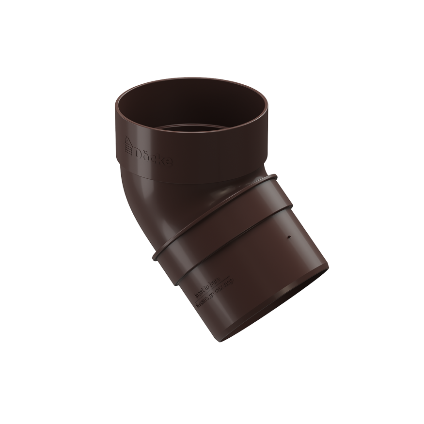 Колено водосточное 45˚ Docke Standard, цвет тёмно-коричневый. купить в Владивостоке