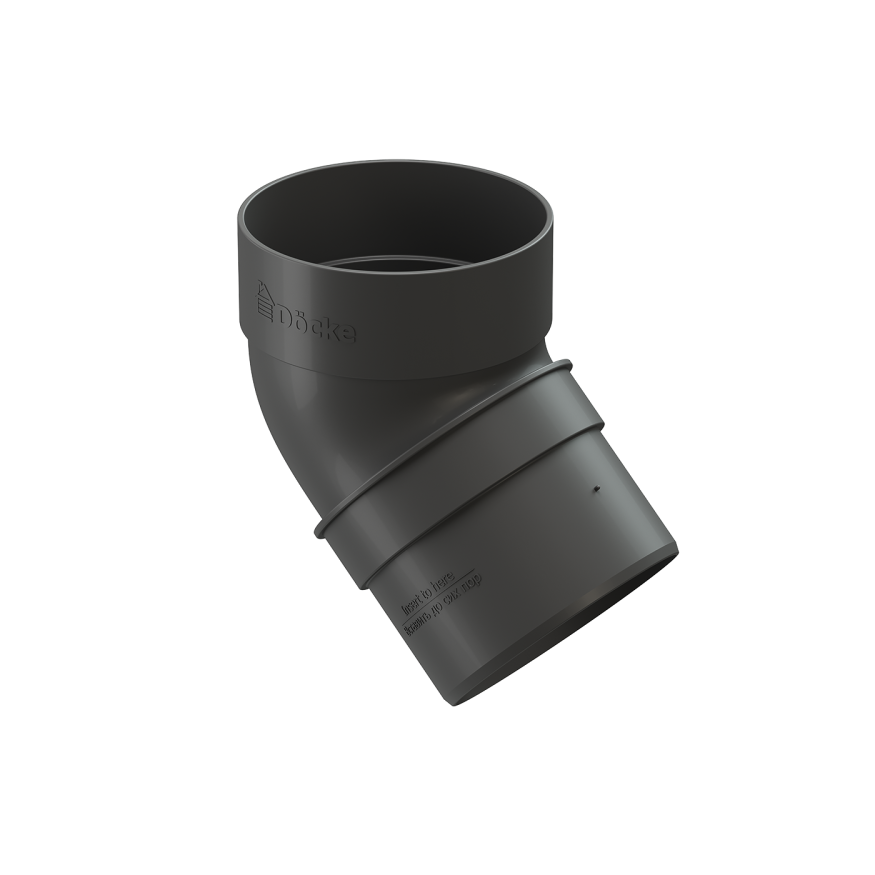 Колено водосточное 45°, Docke Standard, Серый цвет купить в Владивостоке