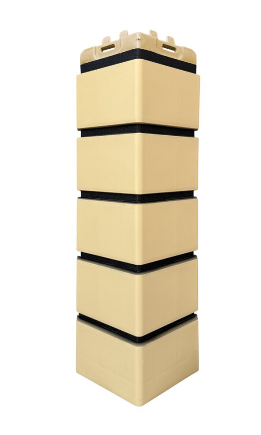 Угол наружный Grand Line, Клинкерный кирпич Design, Песочный, шов RAL 9005  купить в Владивостоке