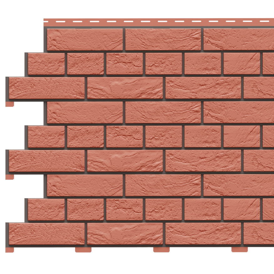 Фасадная панель Доломит, Прокрашенный кирпич Славянка, Красный купить в Владивостоке