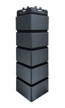 Угол наружный Grand Line, Состаренный кирпич Design, Графит, шов RAL 9005