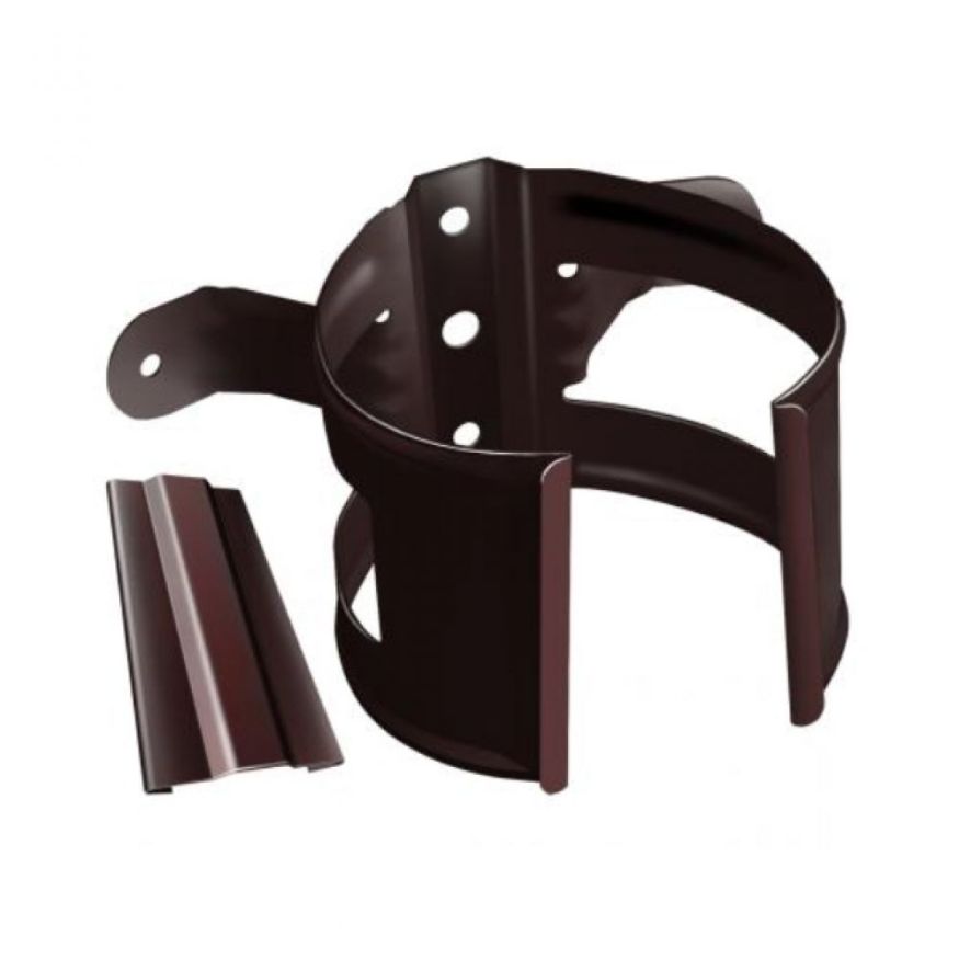 Кронштейн для трубы на деревянной основе, Grand Line, Коричневый (RAL 8017) купить в Владивостоке