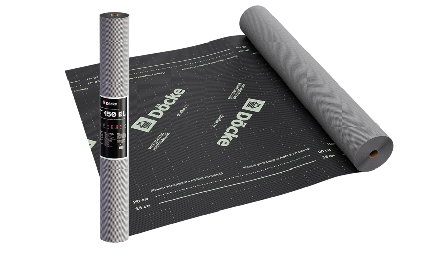 Супердиффузионная мембрана АT 150 EL трёхслойная, универсальная с клеевой полосой Docke купить в Владивостоке