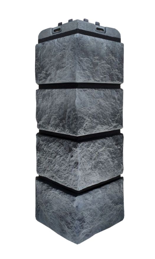 Угол наружный Grand Line, Колотый Камень Design Plus, Антрацит (черный шов) купить в Владивостоке