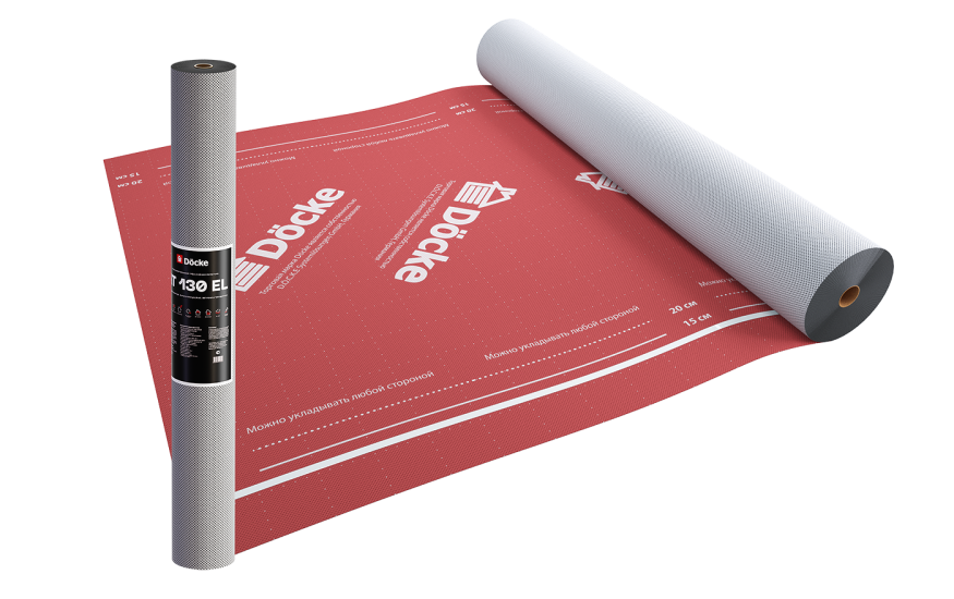 Супердиффузионная мембрана АT 130 EL трёхслойная, универсальная с клеевой полосой Docke купить в Владивостоке