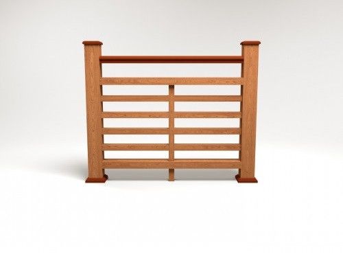 Ограждение из древесно-полимерного композита FG4 терракотового цвета купить в Владивостоке