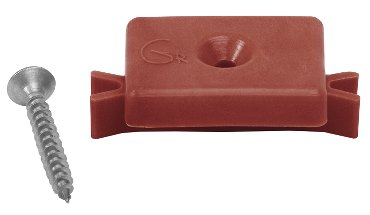 Пластиковая клипса с саморезом Grinder, монтаж шовный 5 мм, красная купить в Владивостоке