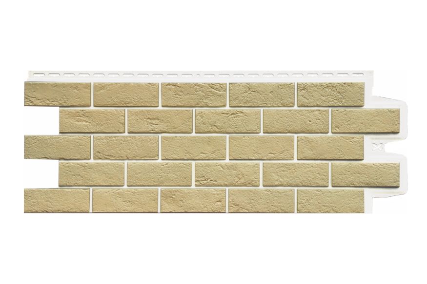 Фасадная панель Grand Line, Состаренный кирпич Design Plus, Ваниль (Белый шов) купить в Владивостоке
