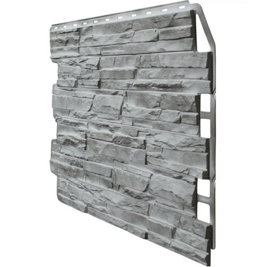 Фасадная панель Fineber, Скол 3D, Светло-серый цвет купить в Владивостоке