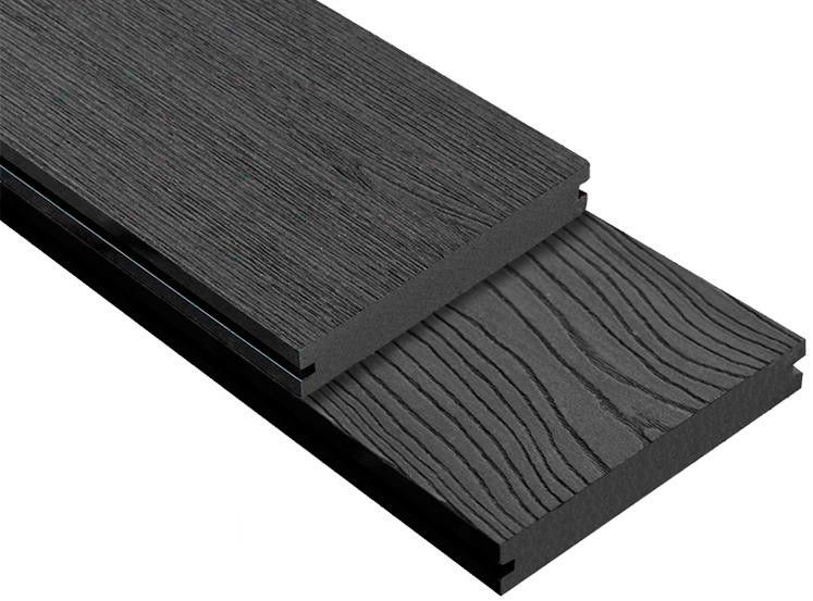 Террасная доска DPK Outdoor 3D полнотелая STORM/OCEAN BLACK черного цвета купить в Владивостоке