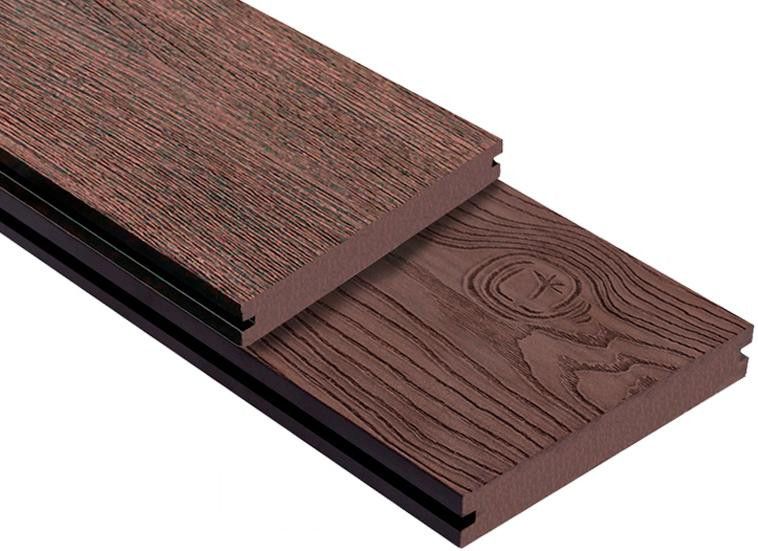 Террасная доска ДПК Outdoor 3D сплошная STORM/OCEAN BROWN коричневая смешанная купить в Владивостоке